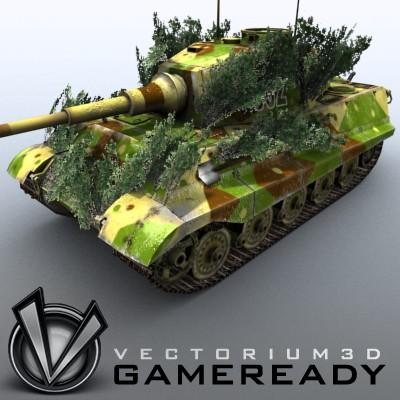 3D Model of Game Ready Low Poly King Tiger model - 3D Render 0